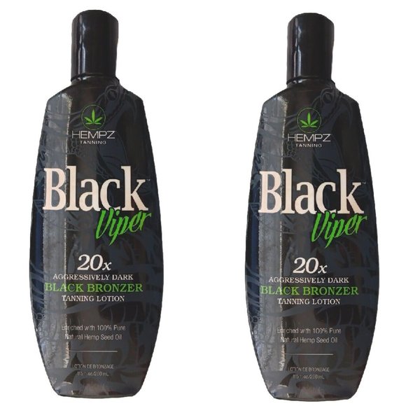 2 - Hempz Black Viper 20x Aggressively Dark Black Bronzer Tanning Lotion 8.5 oz - Picture 1 of 1